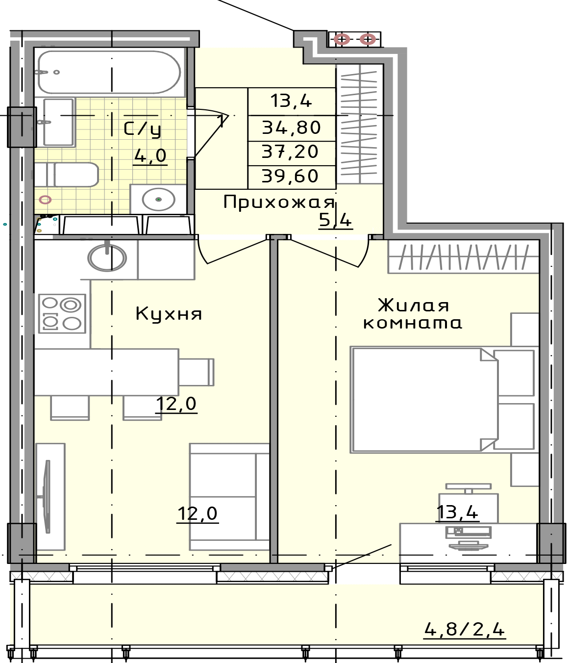 Купить однокомнатную квартиру в Твери в ЖК Зеленоградский - Купить квартиру  в Твери от Тверского ДСК